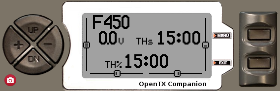 OpenTX 9XR PRO メインスクリーン